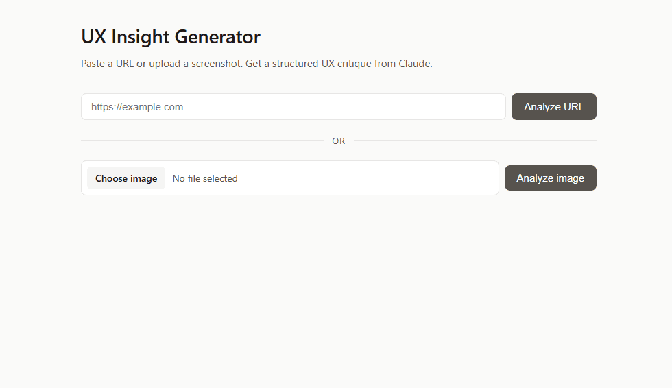 UX Insight Generator screenshot